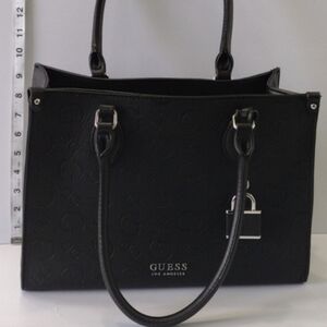 Authentic G by Guess Black Embossed Signature Exterior Women's Tote Bag